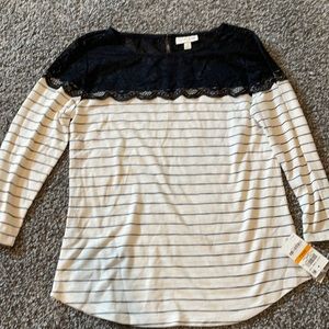 Maison Jules lace long sleeve top